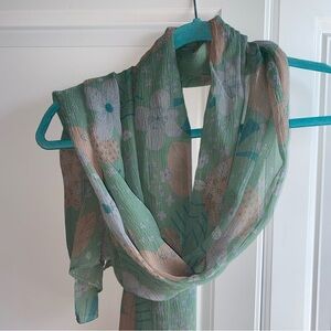 Marc By Marc Jacobs Silk Scarf Floral Green‎